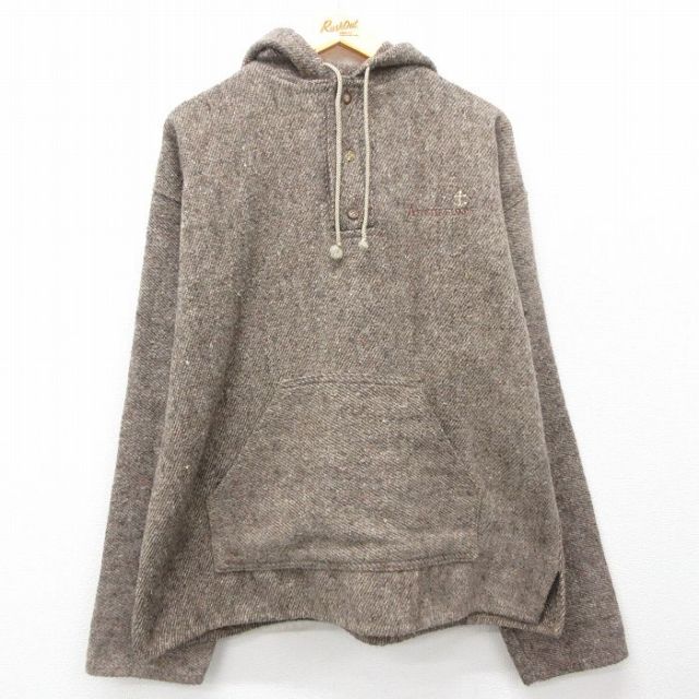 XL★古着 アースラグズ 長袖 メキシカン パーカー メンズ 90年代 90s APOSTLE 大きいサイズ メキシコ製 茶系 ブラウン 【spe】 25feb06 中古 トップス
