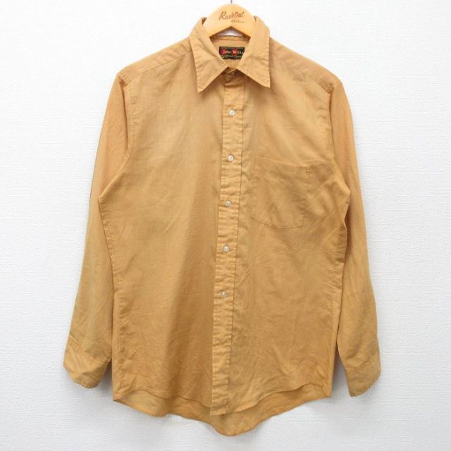 M★古着 長袖 シャツ メンズ 80年代 80s USA製 茶系 ブラウン 25feb12 中古 トップス