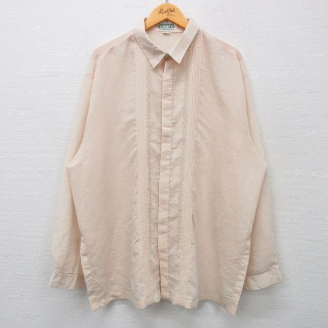 90s 長袖シャツ ベージュ XL | 古着