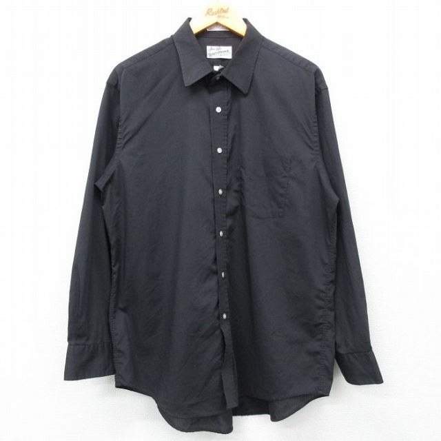 XL★古着 シアーズ 長袖 シャツ メンズ 90年代 90s 黒 ブラック 25feb12 中古 トップス