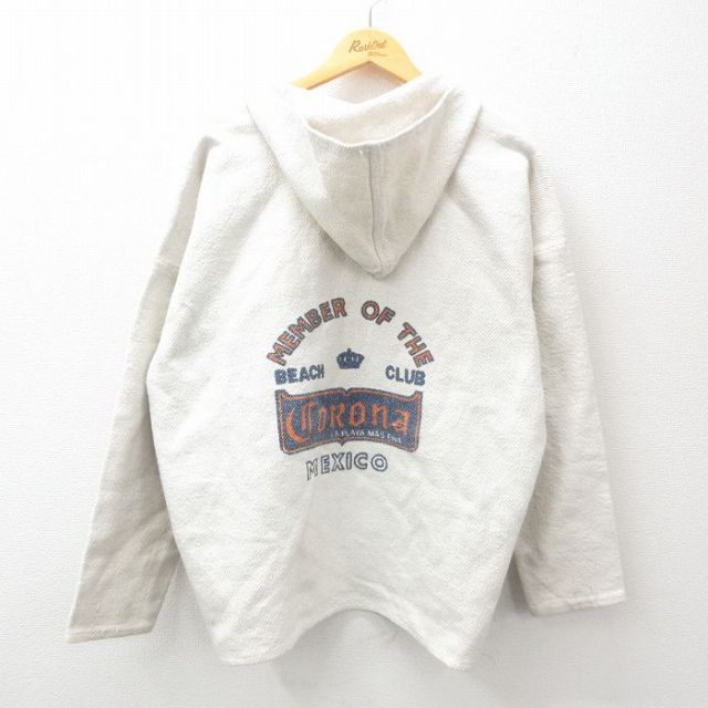 XL★古着 長袖 メキシカン パーカー メンズ コロナ 大きいサイズ 生成り 25feb19 中古 トップス