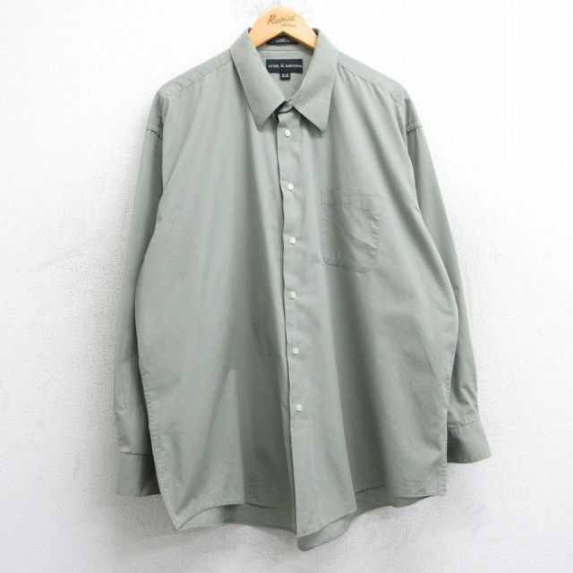 XL★古着 長袖 シャツ メンズ 00年代 00s 大きいサイズ ベージュ系 カーキ 25feb26 中古 トップス