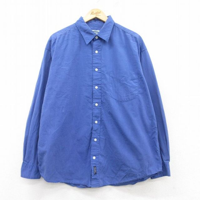 【50%OFF】XL★古着 オールドネイビー OLD NAVY 長袖 シャツ メンズ 00年代 00s コットン 薄紺 ネイビー 25feb26 中古 トップス