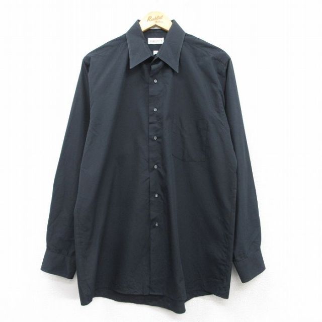 L★古着 バンヒューセン 長袖 シャツ メンズ 00年代 00s 黒 ブラック 25feb26 中古 トップス