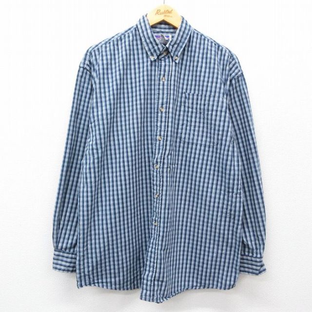 00s 長袖シャツ ネイビーチェック XL | 古着