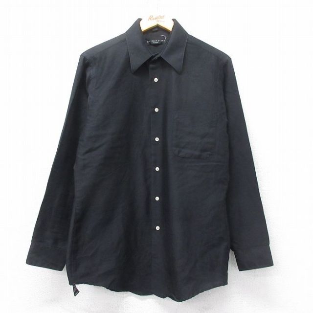 M★古着 長袖 シャツ メンズ 90年代 90s USA製 黒 ブラック 25feb27 中古 トップス