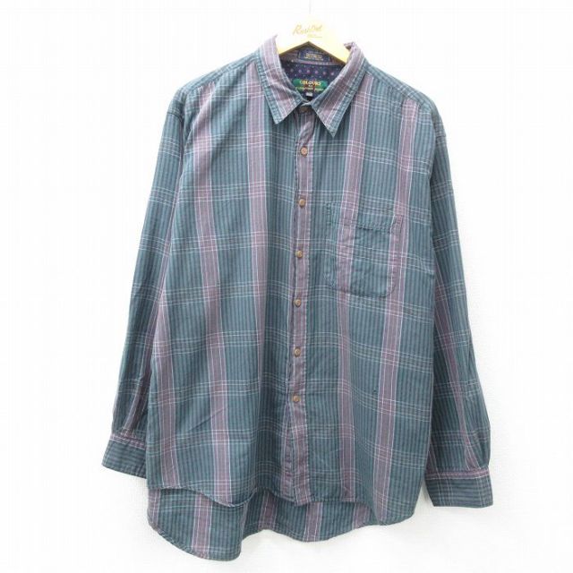 90s 長袖シャツ チェック グリーン XL | 古着