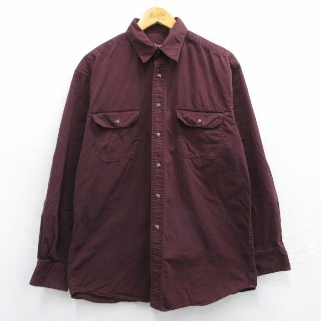 L★古着 セントジョンズベイ 長袖 シャツ メンズ コットン エンジ 25mar04 中古 トップス