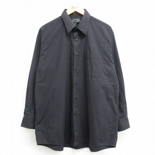 L★古着 長袖 シャツ メンズ 00年代 00s 黒 ブラック 25mar07 中古 トップス