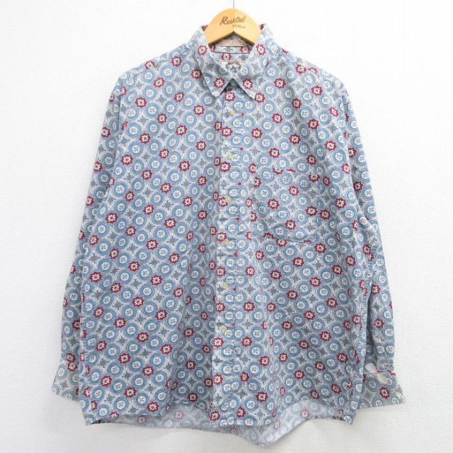 XL★古着 シアーズ 長袖 シャツ メンズ 00年代 00s 大きいサイズ コットン ボタンダウン 白他 ホワイト 25mar08 中古 トップス