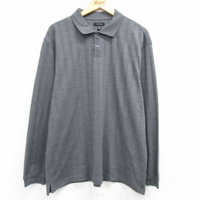 XL★古着 バンヒューセン 長袖 ポロ シャツ メンズ 濃グレー他 25mar11 中古 トップス