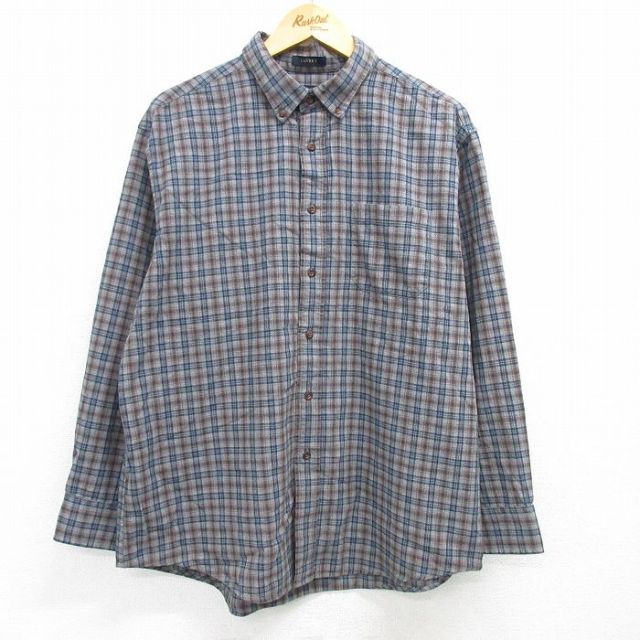 XL★古着 ペンドルトン PENDLETON 長袖 シャツ メンズ ボタンダウン グレー他 チェック 25mar11 中古 トップス