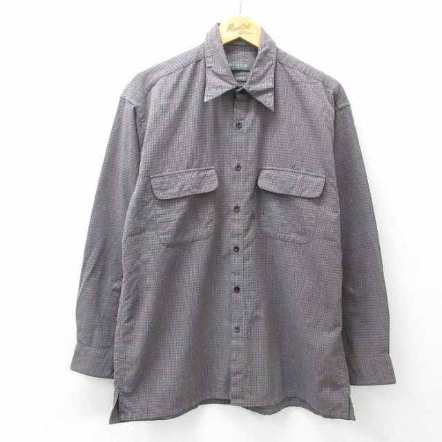 L★古着 バンヒューセン 長袖 シャツ メンズ 00年代 00s グレー他 チェック 25mar12 中古 トップス