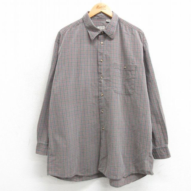 IZOD 長袖シャツ グリーンチェック XL | 古着
