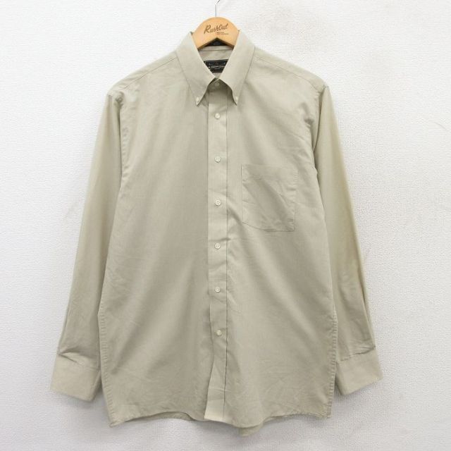 L★古着 アロー 長袖 シャツ メンズ ベージュ カーキ 25mar17 中古 トップス
