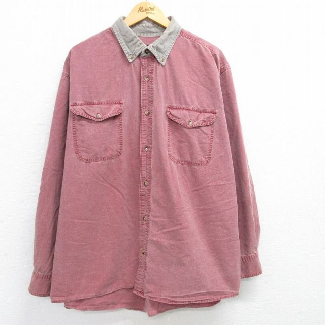XL★古着 レッドレッド 長袖 シャツ メンズ 00年代 00s コットン エンジ他 25mar17 中古 トップス