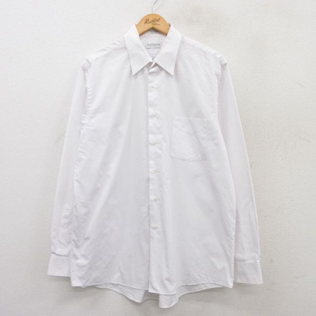 【20%OFF】XL★古着 バンヒューセン 長袖 シャツ メンズ 白 ホワイト 25mar24 中古 トップス