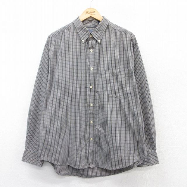 XL★古着 ピューリタン 長袖 シャツ メンズ 00年代 00s ボタンダウン グレー他 チェック 25mar26 中古 トップス