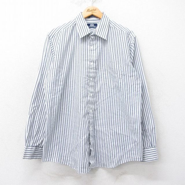 00s 長袖シャツ ホワイトストライプ XL | 古着