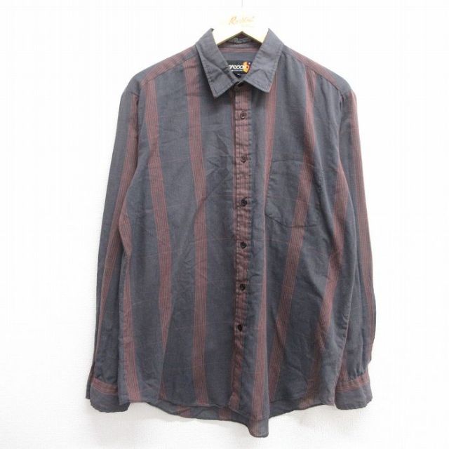 L★古着 SASSON 長袖 シャツ メンズ 00年代 00s 黒他 ブラック チェック 25mar28 中古 トップス