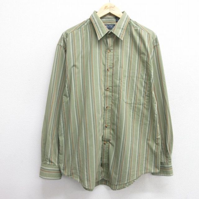 L★古着 ピューリタン 長袖 シャツ メンズ 00年代 00s 緑 グリーン 25apr02 中古 トップス