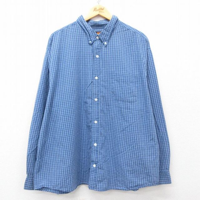 ルート66 00s 長袖シャツ ネイビーチェック XL | 古着