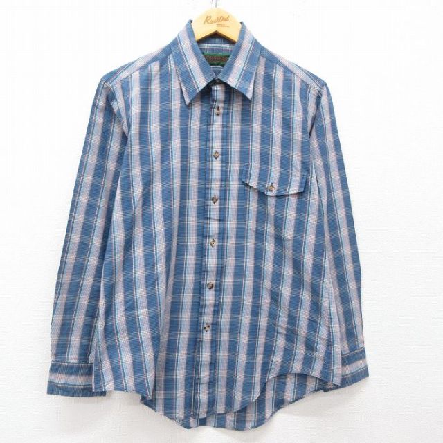 M★古着 マクレガー McGREGOR 長袖 シャツ メンズ 90年代 90s 紺他 ネイビー チェック 25apr03 中古 トップス