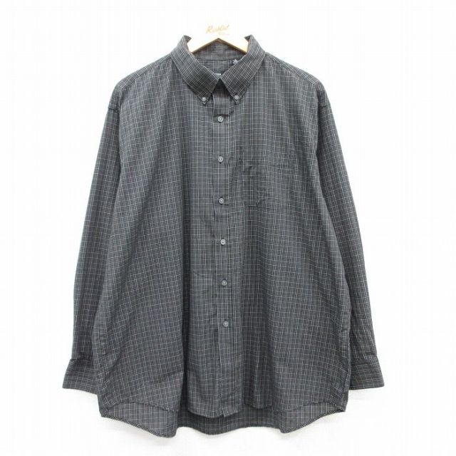 バンヒューセン 長袖シャツ ブラックチェック XL | 古着