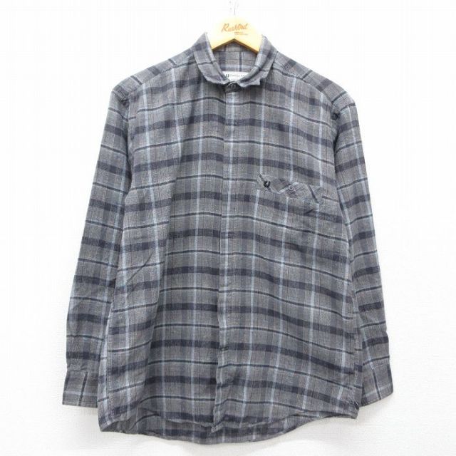 M★古着 長袖 シャツ メンズ グレー他 チェック 25apr11 中古 トップス