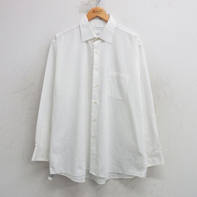 XL★古着 バンヒューセン 長袖 シャツ メンズ 大きいサイズ 白 ホワイト 25apr14 中古 トップス