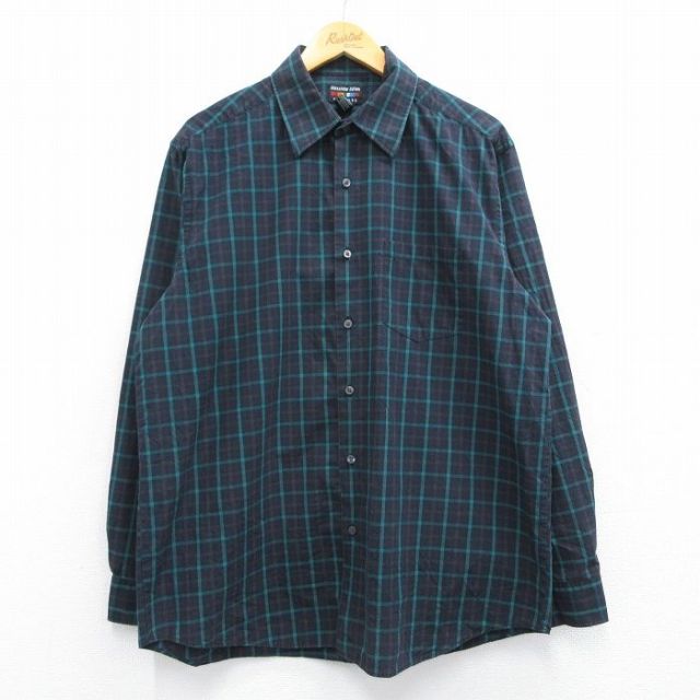 長袖シャツ ブラックチェック XL | 古着