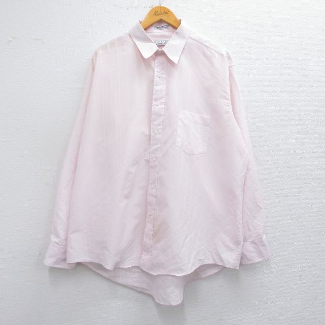【50%OFF】XL★古着 バンヒューセン 長袖 シャツ メンズ 90年代 90s 大きいサイズ 薄ピンク 25apr15 中古 トップス