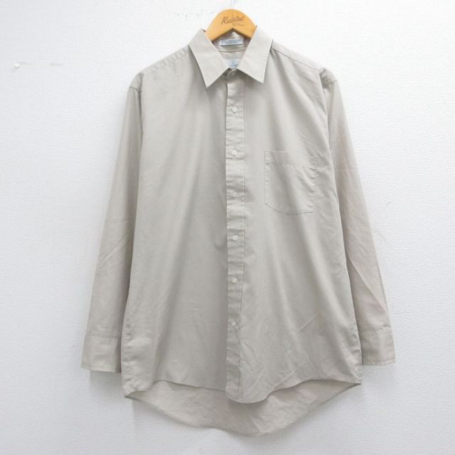 M★古着 バンヒューセン 長袖 シャツ メンズ 90年代 90s ベージュ カーキ 25apr15 中古 トップス