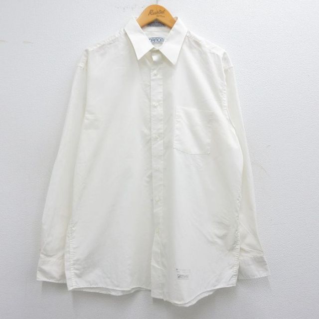 L★古着 長袖 シャツ メンズ 90年代 90s USA製 白 ホワイト 25apr15 中古 トップス