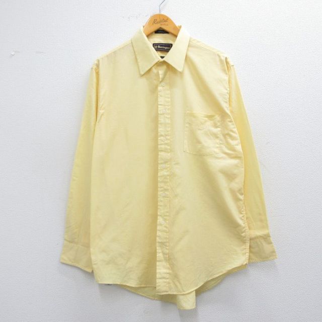 M★古着 長袖 シャツ メンズ 90年代 90s 黄 イエロー 25apr17 中古 トップス
