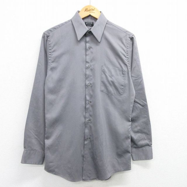 【50%OFF】S★古着 アロー 長袖 シャツ メンズ グレー 25apr19 中古 トップス