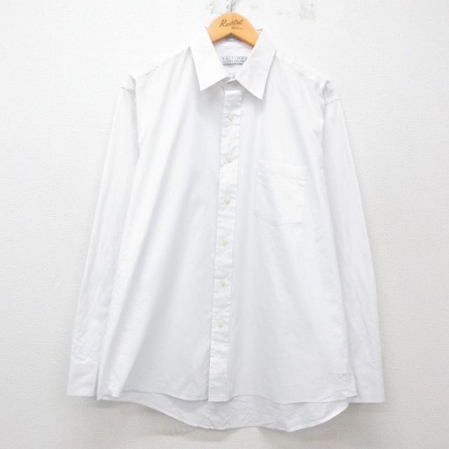 XL★古着 バンヒューセン 長袖 シャツ メンズ 90年代 90s 白 ホワイト 25apr21 中古 トップス