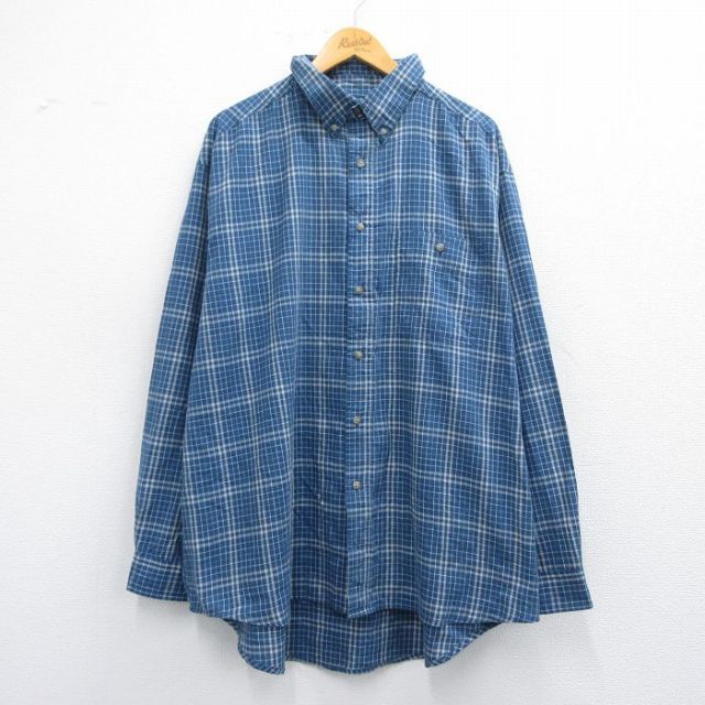 Wrangler 長袖シャツ ネイビーチェック XL | 古着