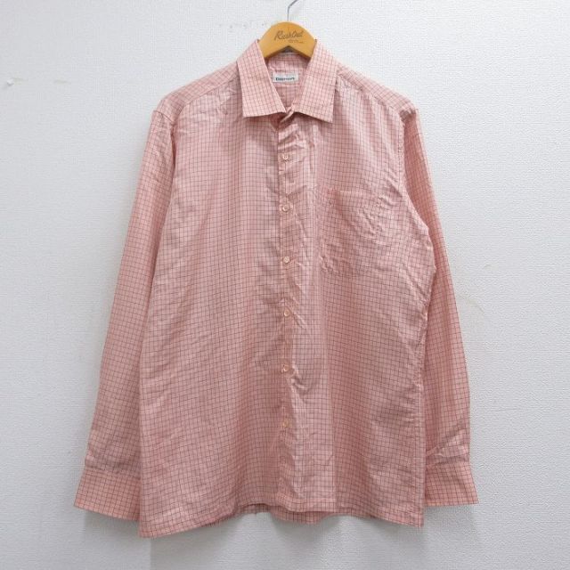 90s 長袖シャツ チェック ピンク L | 古着
