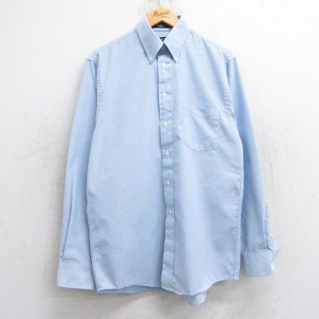 L★古着 アロー 長袖 シャツ メンズ 90年代 90s オックスフォード ボタンダウン 薄紺 ネイビー 25may28 中古 トップス