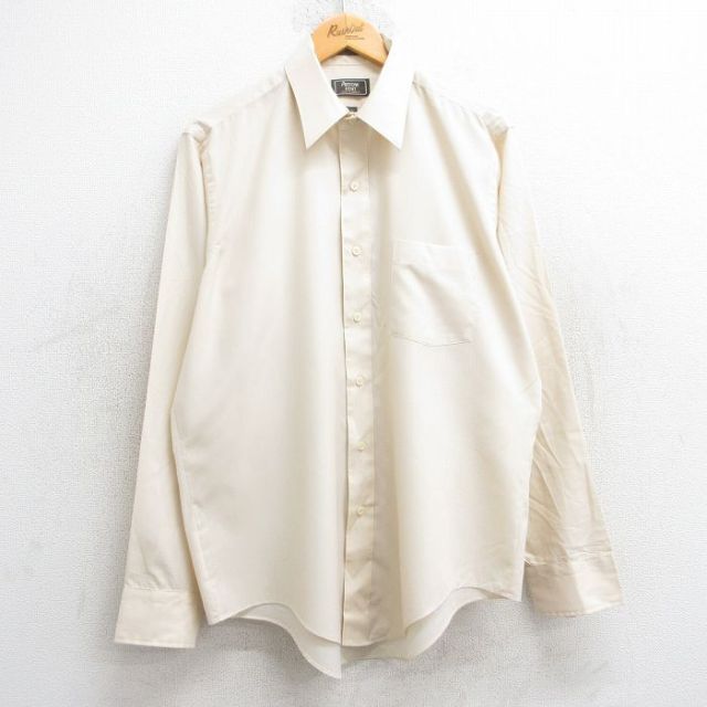 XL★古着 アロー 長袖 シャツ メンズ 90年代 90s USA製 薄ベージュ カーキ 25jun10 中古 トップス