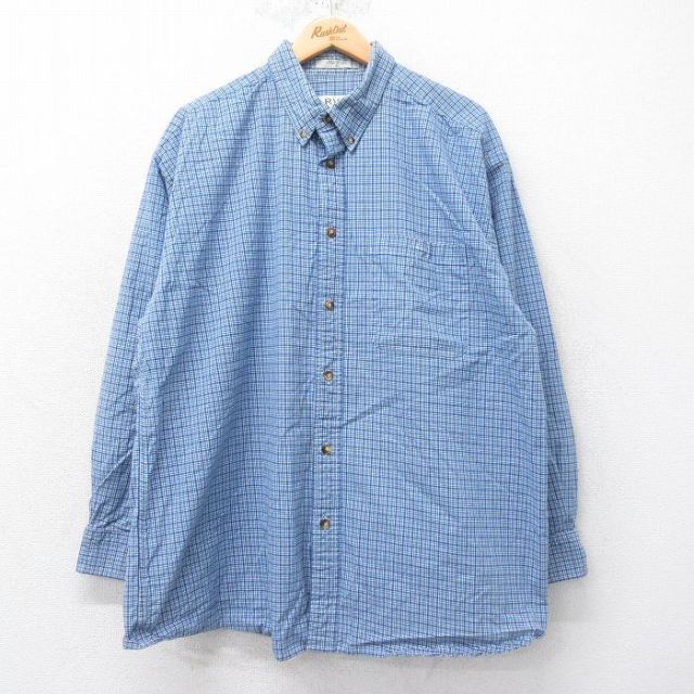 オービス 00s 長袖シャツ ネイビーチェック XL | 古着