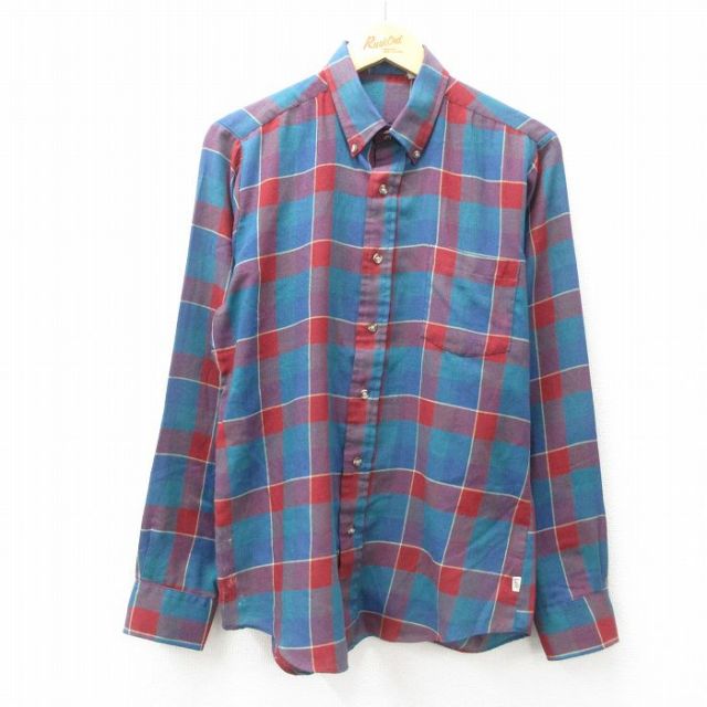 M★古着 リー Lee 長袖 シャツ メンズ 80年代 80s ボタンダウン 紺系他 ネイビー チェック 25jun23 中古 トップス