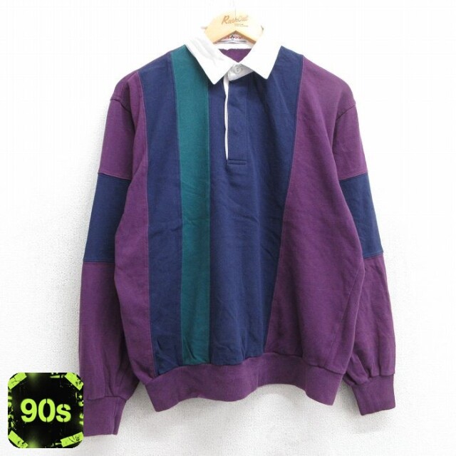 【50%OFF】ラガーシャツ マルチカラー パープル L | 古着