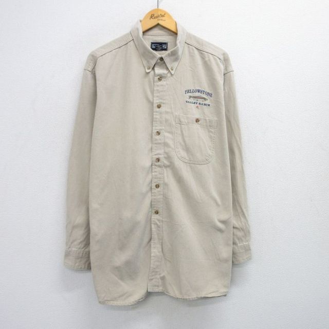 YELLOWSTONE 00s 長袖シャツ 魚 ベージュ XL | 古着