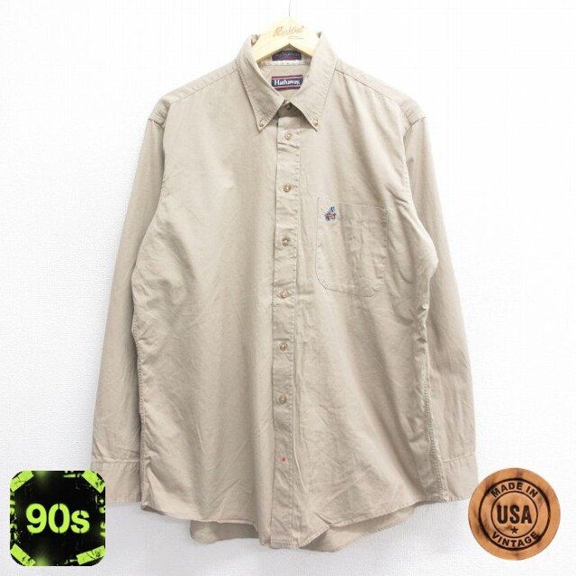 【50%OFF】90s 長袖シャツ ルアー ベージュ XL | 古着