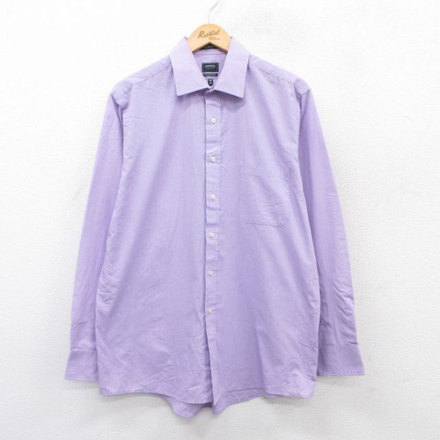 L★古着 アロー 長袖 シャツ メンズ 紫系 パープル チェック 25jun30 中古 トップス