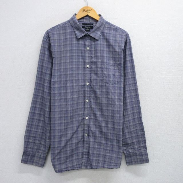 長袖シャツ パープルチェック XL | 古着