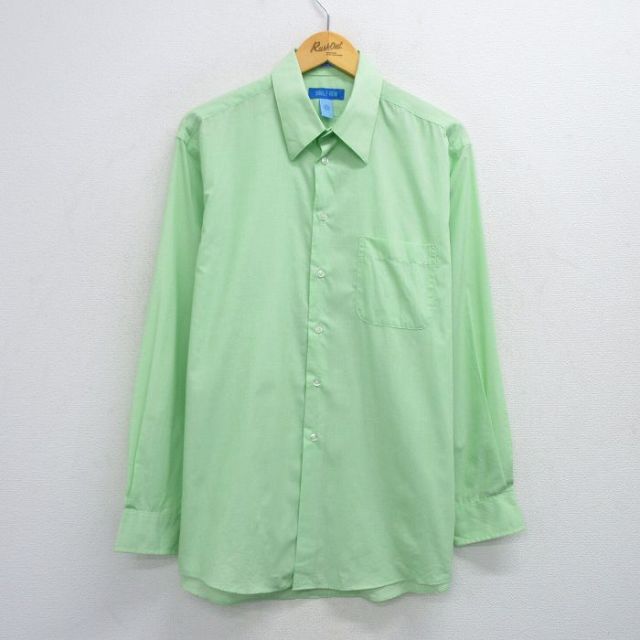 古着通販 XL☆古着 長袖 シャツ メンズ 薄緑