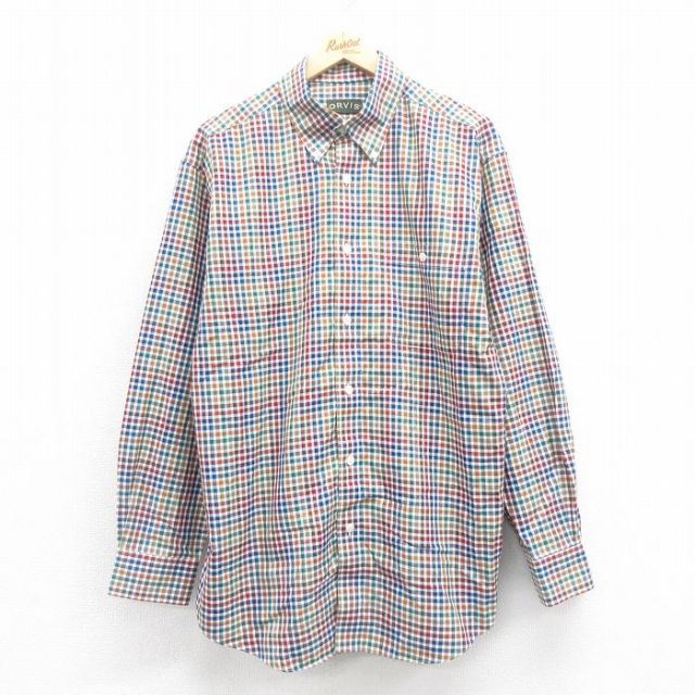 オービス 長袖シャツ チェック ネイビー XL | 古着